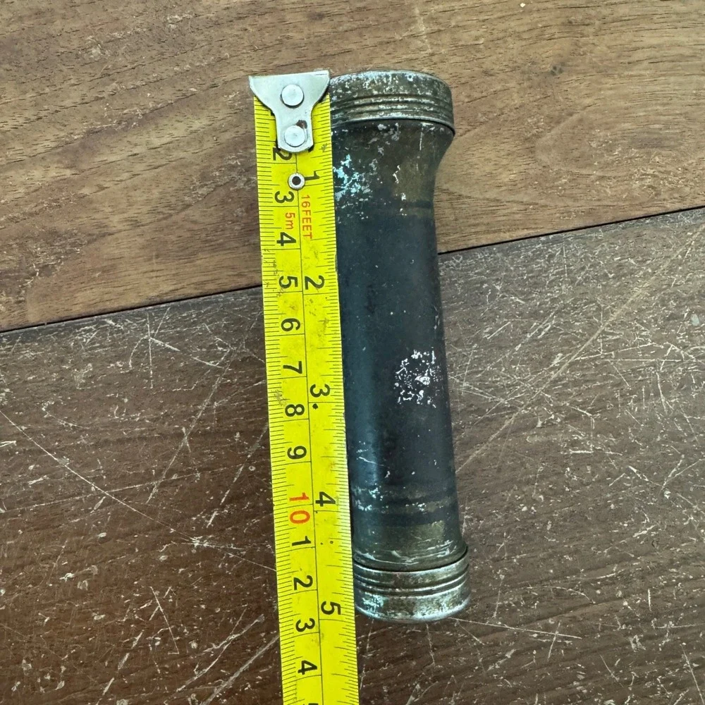 Burgess Made in USA Vintage‎ Metal Flashlight Glass Lens Untested